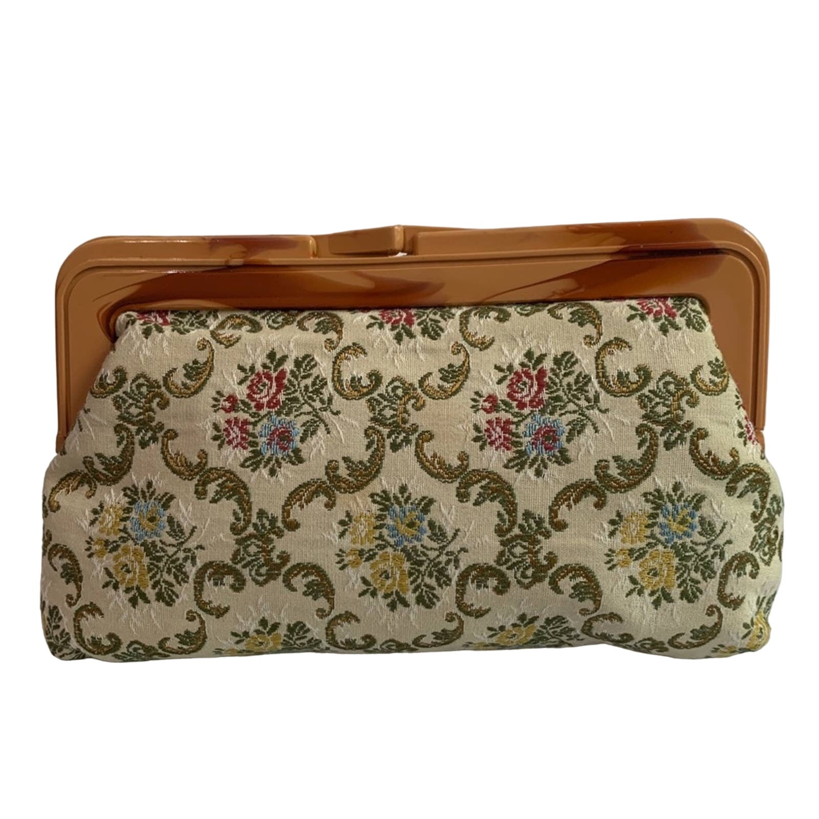 Vintage Floral Tapestry Clutch